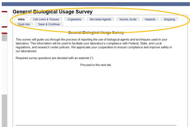 Biological Registration Screenshot