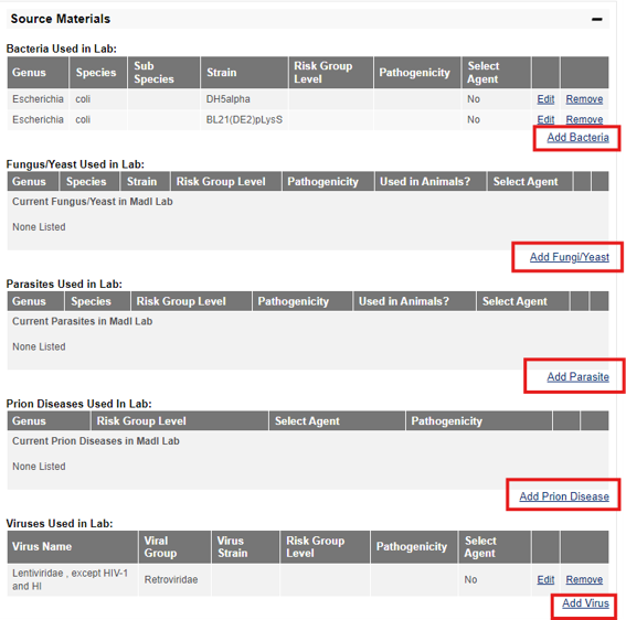 Biological Registration Screenshot