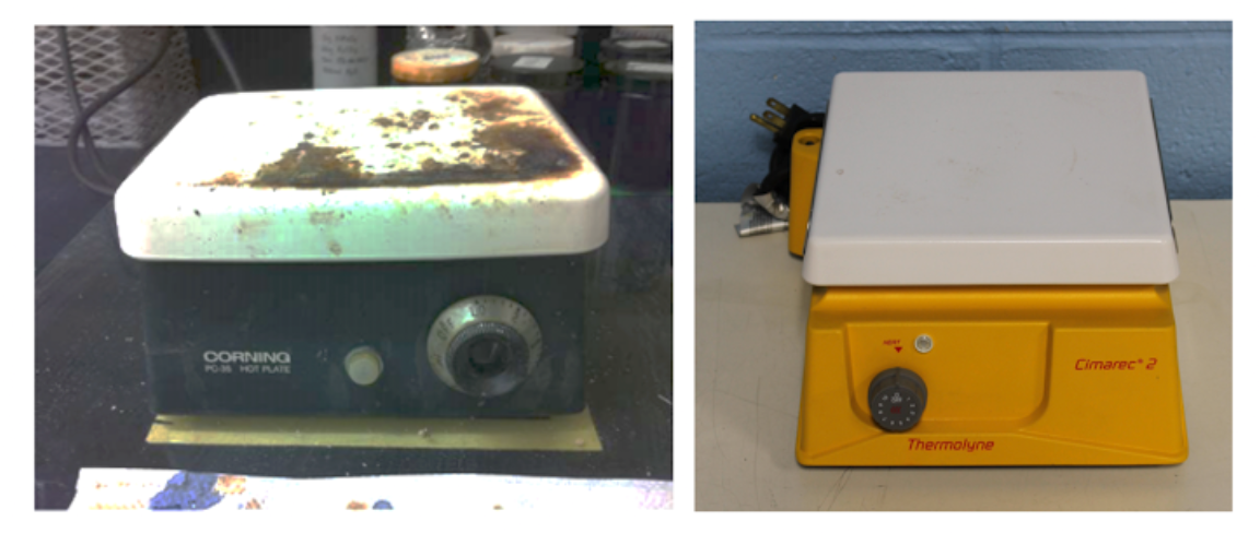 Heating plate for the chemical and pharmaceutical laboratory