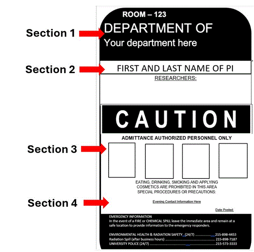 Room Sign with Sections