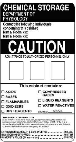 chem storage sign